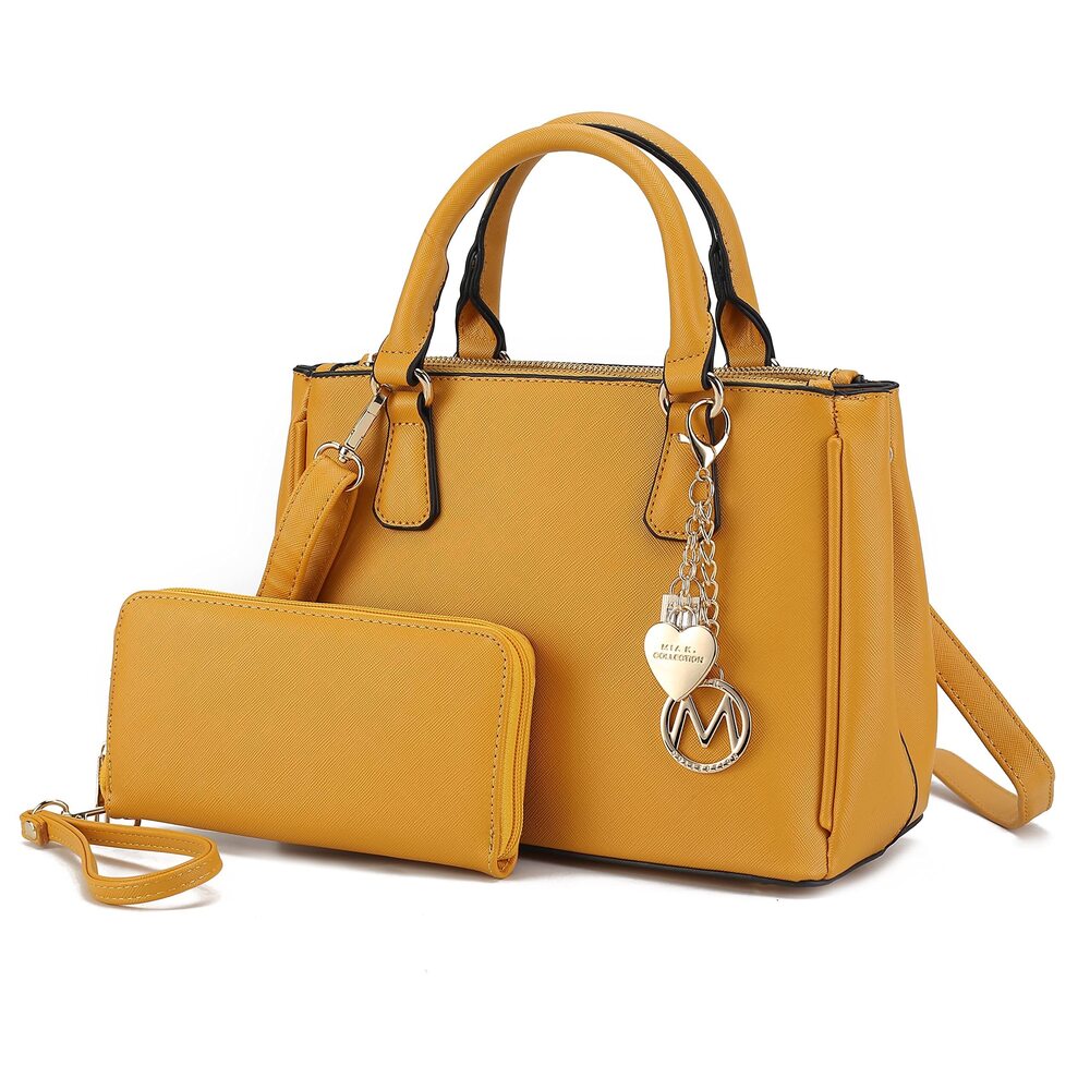 3611 Satchel Bags With Wristlet Wallet, Vegan Leather Shoulder Pocketbook